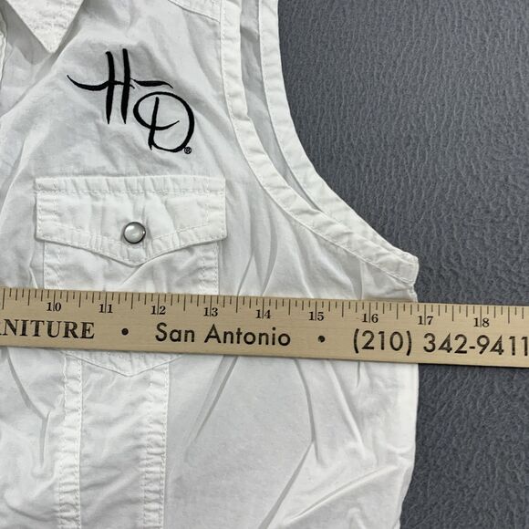 Harley Davidson Shirt Womens Small 110th Anniversary Sleeveless Embroidered Tank - Picture 5 of 9